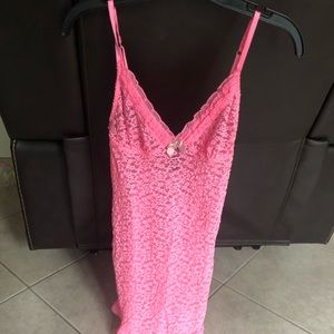 Victoria secret nightie. See through pink material. Barely worn. Like new.